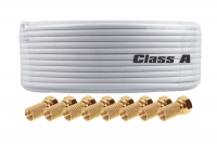 25m Koaxialkabel 130dB Class A + 10 vergoldete F-Stecker