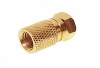 F-Stecker 8,2mm fr Koaxialkabel massiv, vergoldet