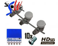 Multifeed-Set fr 1 Teilnehmer | 3 Satelliten BEST Germany